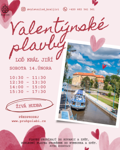 Valentýnské plavby na lodi Král Jiří, Poděbrady